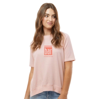 Bar Method Womens French Terry Short Sleeve Pullover