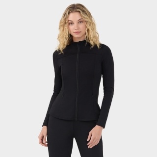 Mock Neck Full Zip Jacket Ebony
