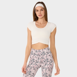 Tavi Seamless Ruched Rib Tee Coconut