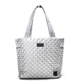 Bar Method X Vooray Naomi Quilted Tote Silver